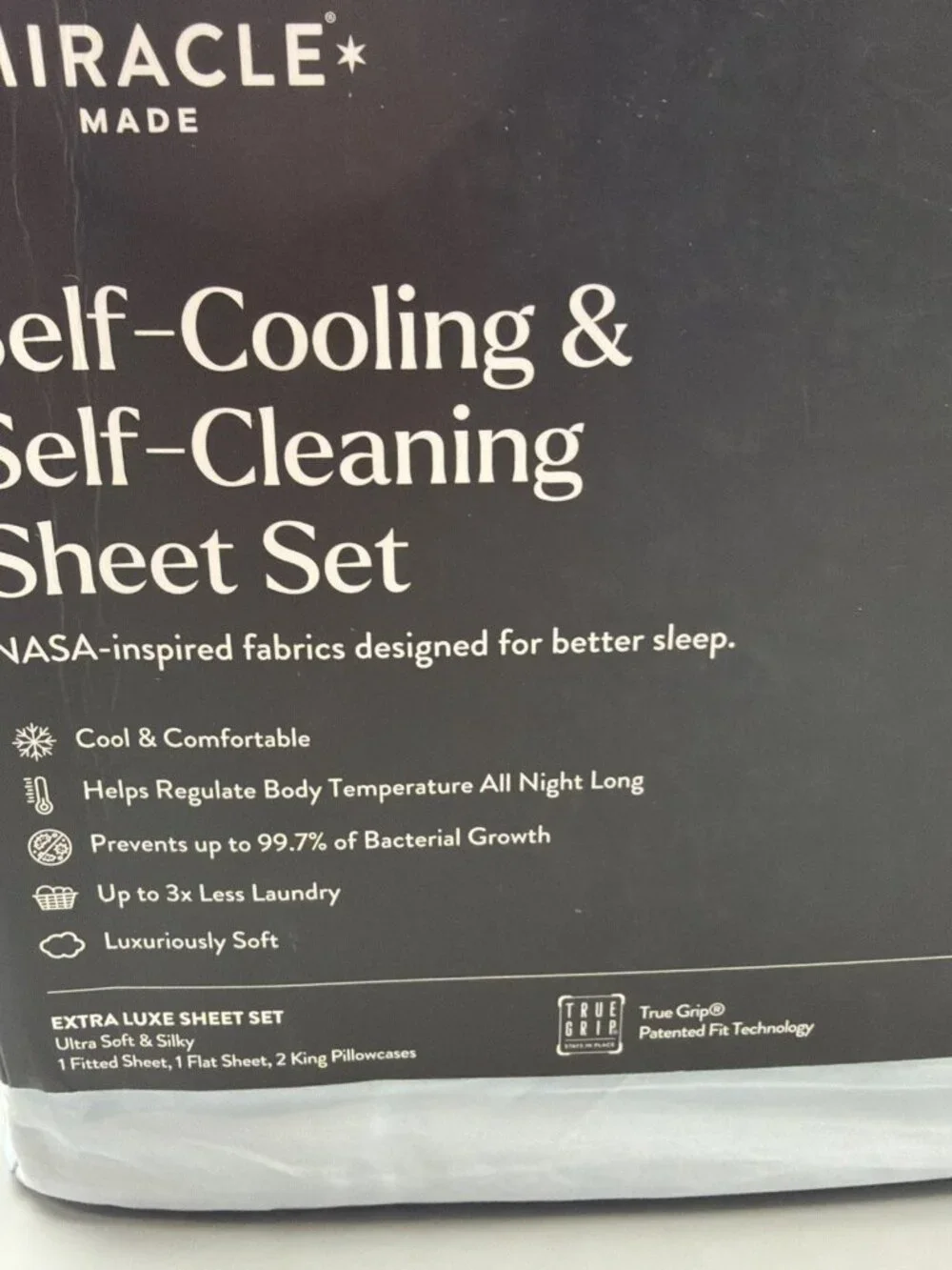 Miracle Made Luxe King Sheet Set Sky Blue NWT